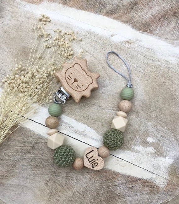 Schnullerkette Mit Namen Personalisiert Graviert Geschenk Taufe/Geburt Verschiedene Schriftarten Clips von Etsy - PureDesignBabyHerz