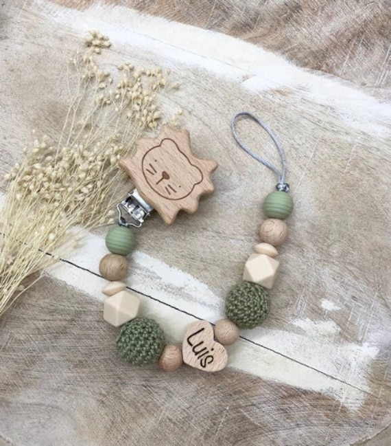 Schnullerkette Mit Namen Personalisiert Graviert Geschenk Taufe/Geburt Verschiedene Schriftarten Clips von Etsy - PureDesignBabyHerz