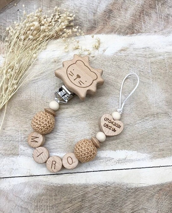 Schnullerkette Personalisiert Graviert von Etsy - PureDesignBabyHerz