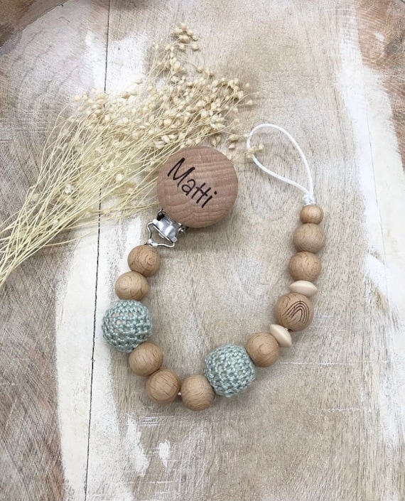 Schnullerkette Personalisiert Graviert von Etsy - PureDesignBabyHerz