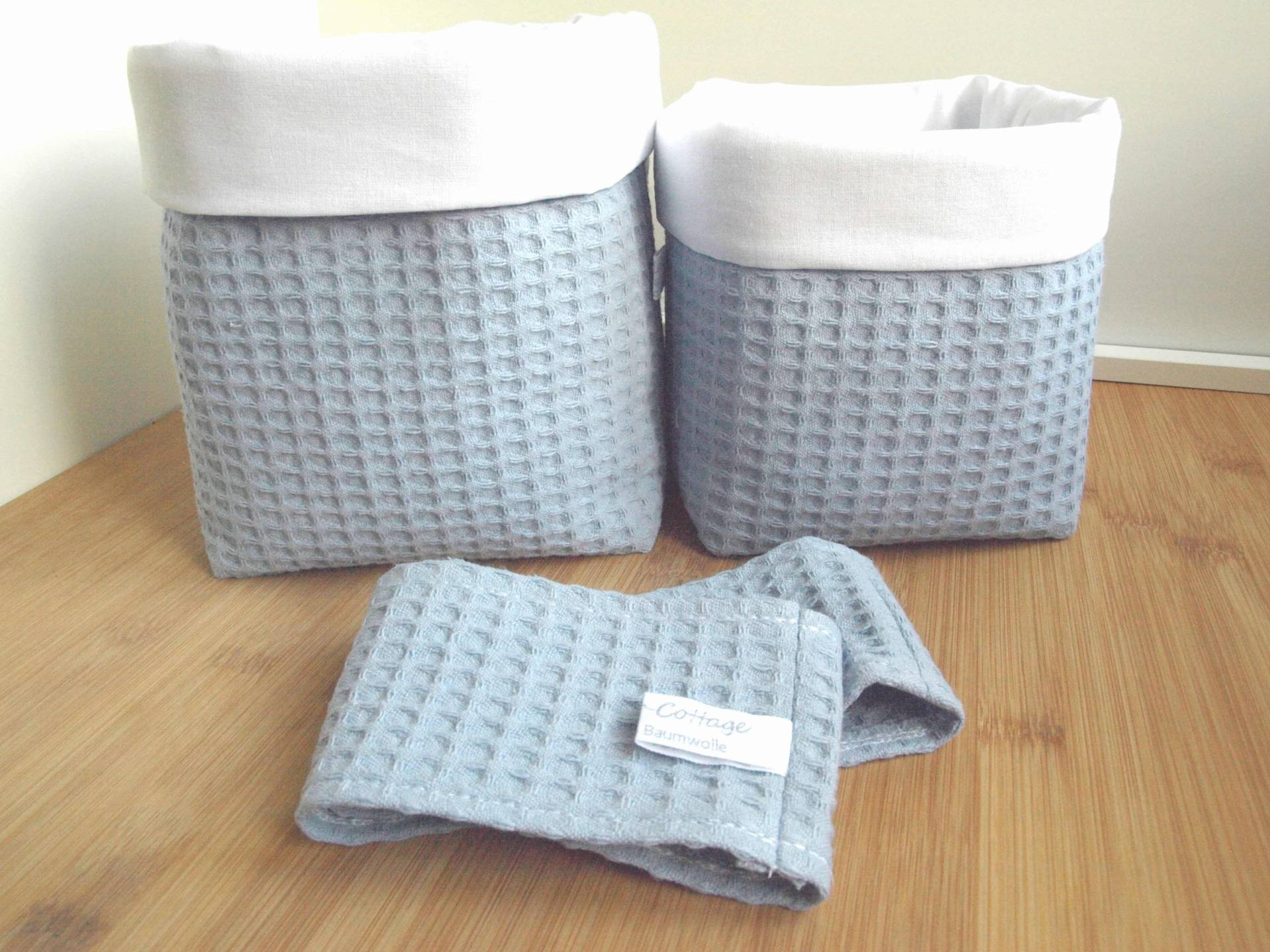 Ab 11, 95 Euro, Utensilos Wählbar & Feuchttücherbox Bezug, Waffelpique Dusty Blue, Stoffkörbe Blau von Etsy - QuiltCottageLove