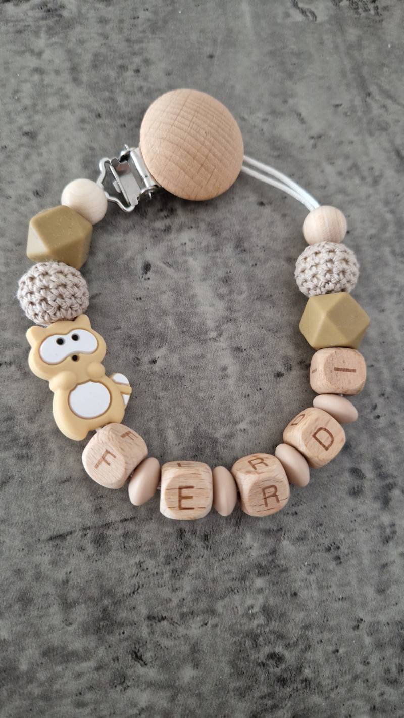 Personalisierte Schnullerkette| Aus Silikon Und Holz|Bpa Frei|Schadstofffrei| Aus Echtem Holz |Baby Geschenk| Geburt| Werdende Eltern|Beige von Etsy - RGdesignn