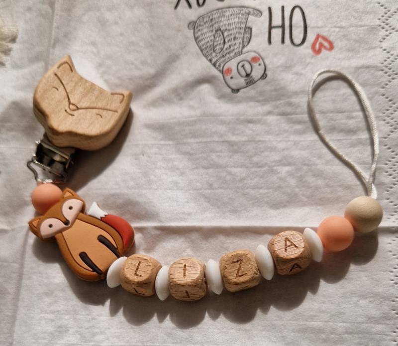 Personalisierte Schnullerkette Mit Fuchs Motiv| Für Junge Oder Mädchen|Geschenk Werdende Eltern|Baby Geschenk|Geburt|Taufe|Familie von Etsy - RGdesignn