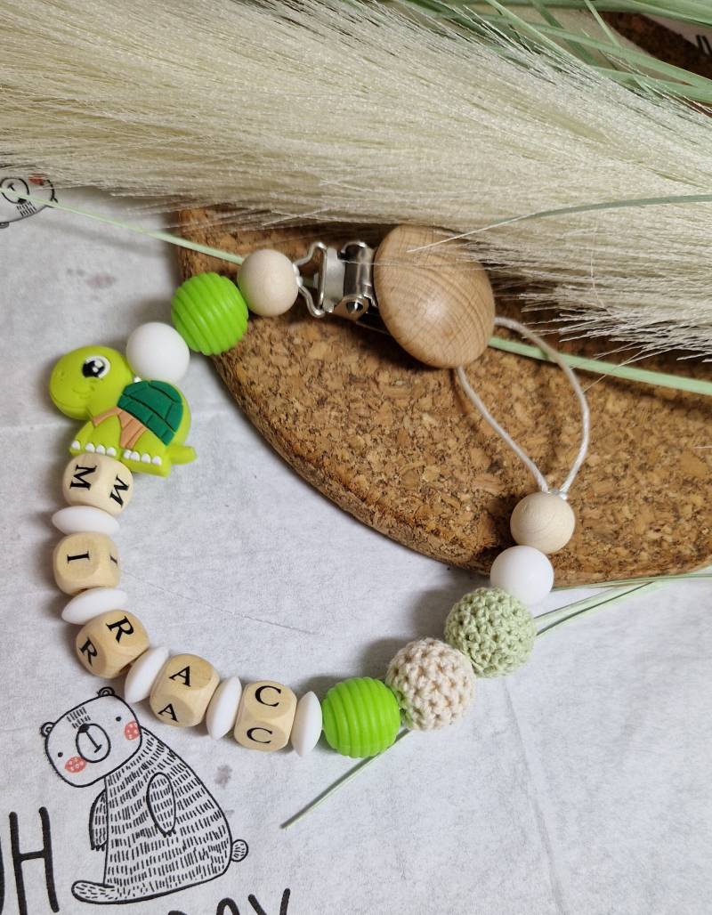 Schnullerkette Mit Schildkröte Motiv|Aus Silikon Und Holz|Bpa Frei|Schadstofffrei|Sicherheitsperle|Geschenk Zur Geburt|Werdende Eltern|Baby von Etsy - RGdesignn