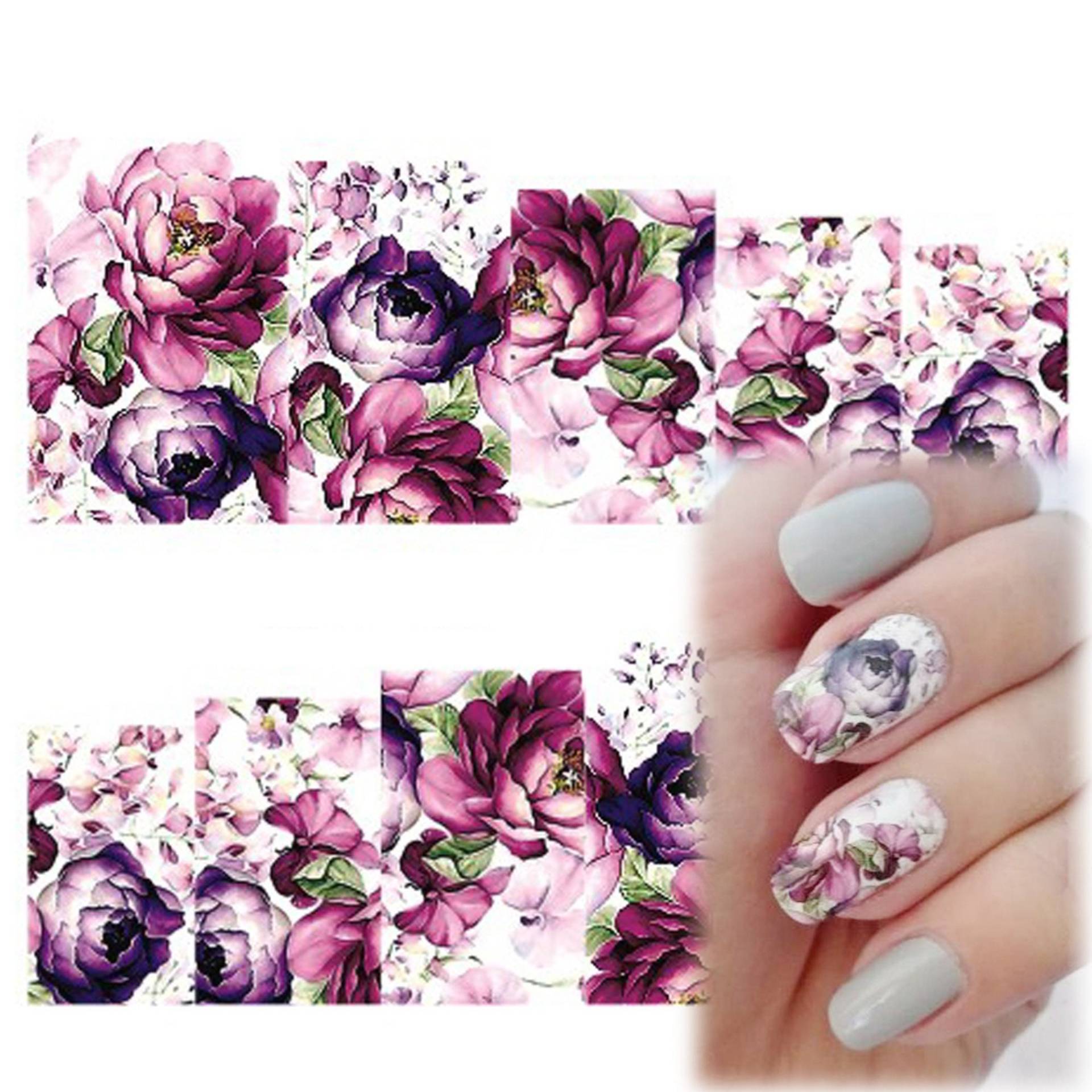 Nail Art Wasser Aufkleber Transfers Tieflila Blumen Floral 369 Nail Art Wasser Aufkleber Transfers Tieflila Blumen Floral 369 von Etsy - RachelsNailsByRachel