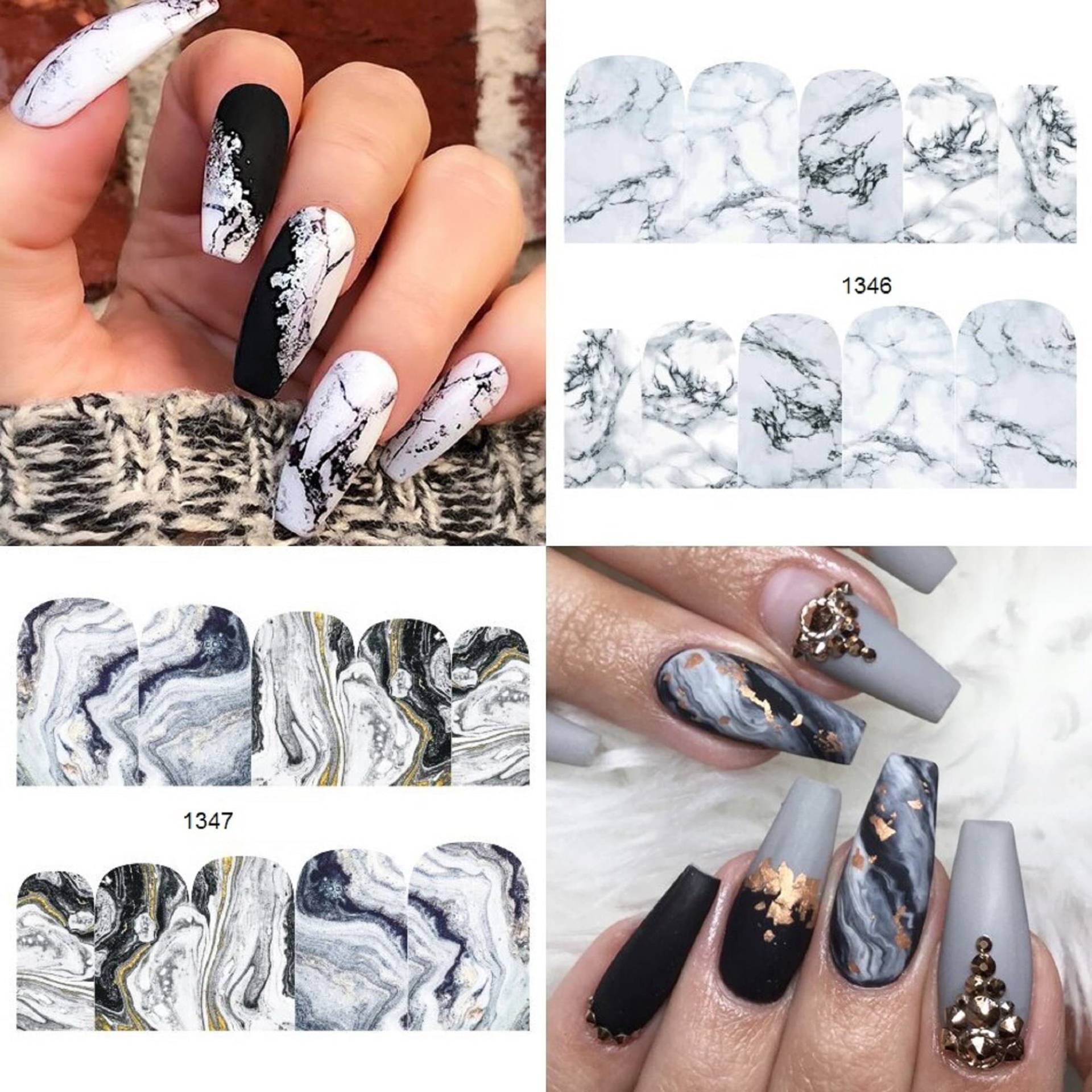 Nail Art Wasser Decals Aufkleber Dekoration Marmor Effekt Läufe Swirls Ripples von Etsy - RachelsNailsByRachel