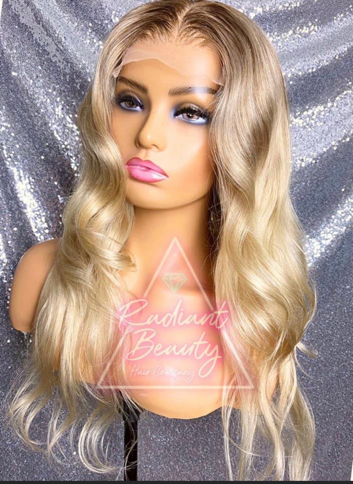 Bethany Hd Spitzenverschluss Oder Frontal 18-30"Länge 180 Dichte Menschliches Haar Blond Mit Schattenwurzel Perücke von Etsy - RadiantBeautyHairCo