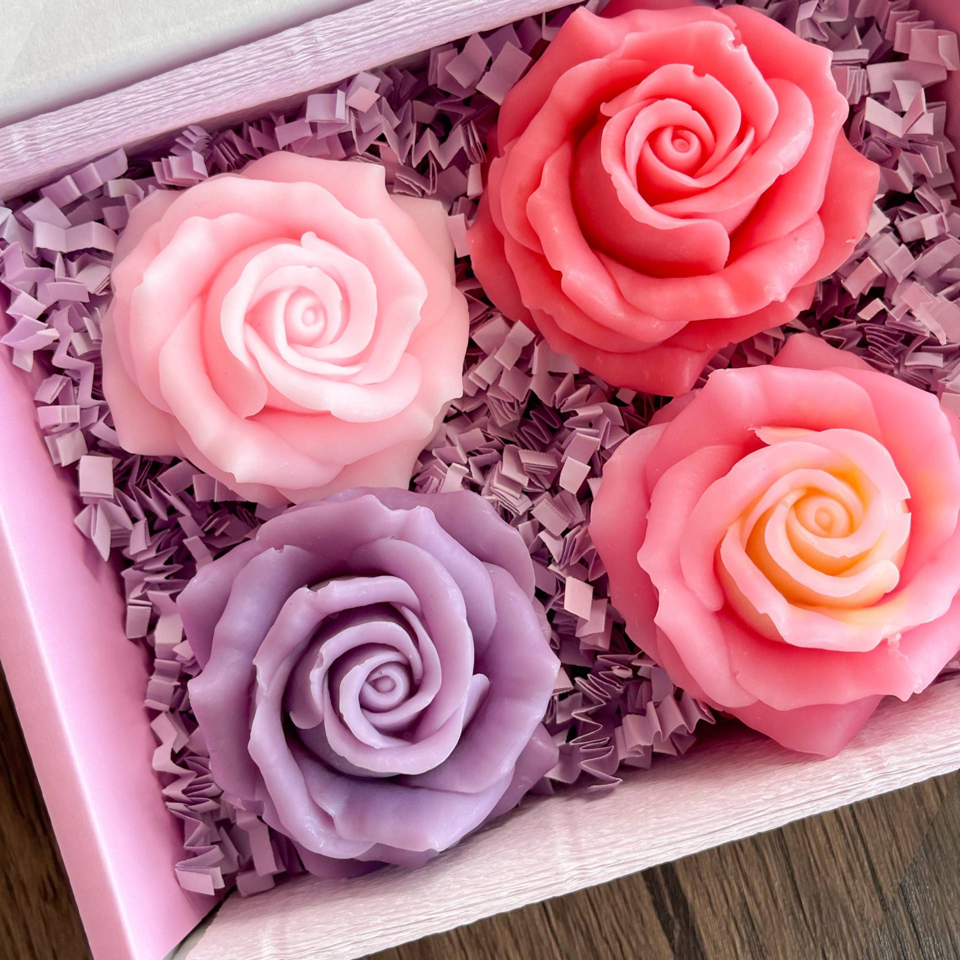 4 X Rose Seife Geschenk-Box | Handgemachte Seifen von Etsy - Raqsoaps