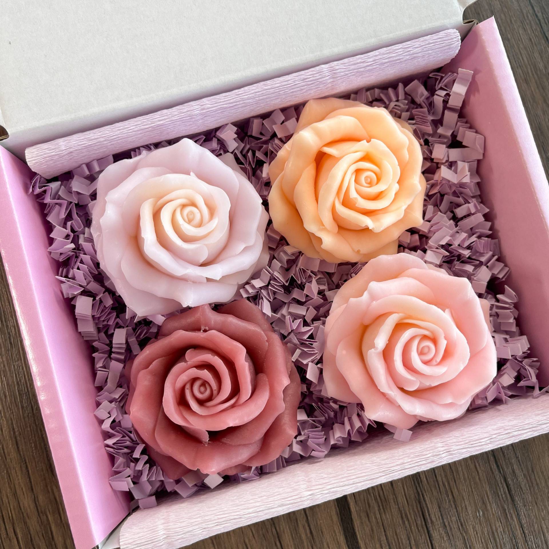 4 X Rose Seife Geschenk-Box | Handgemachte Seifen von Etsy - Raqsoaps