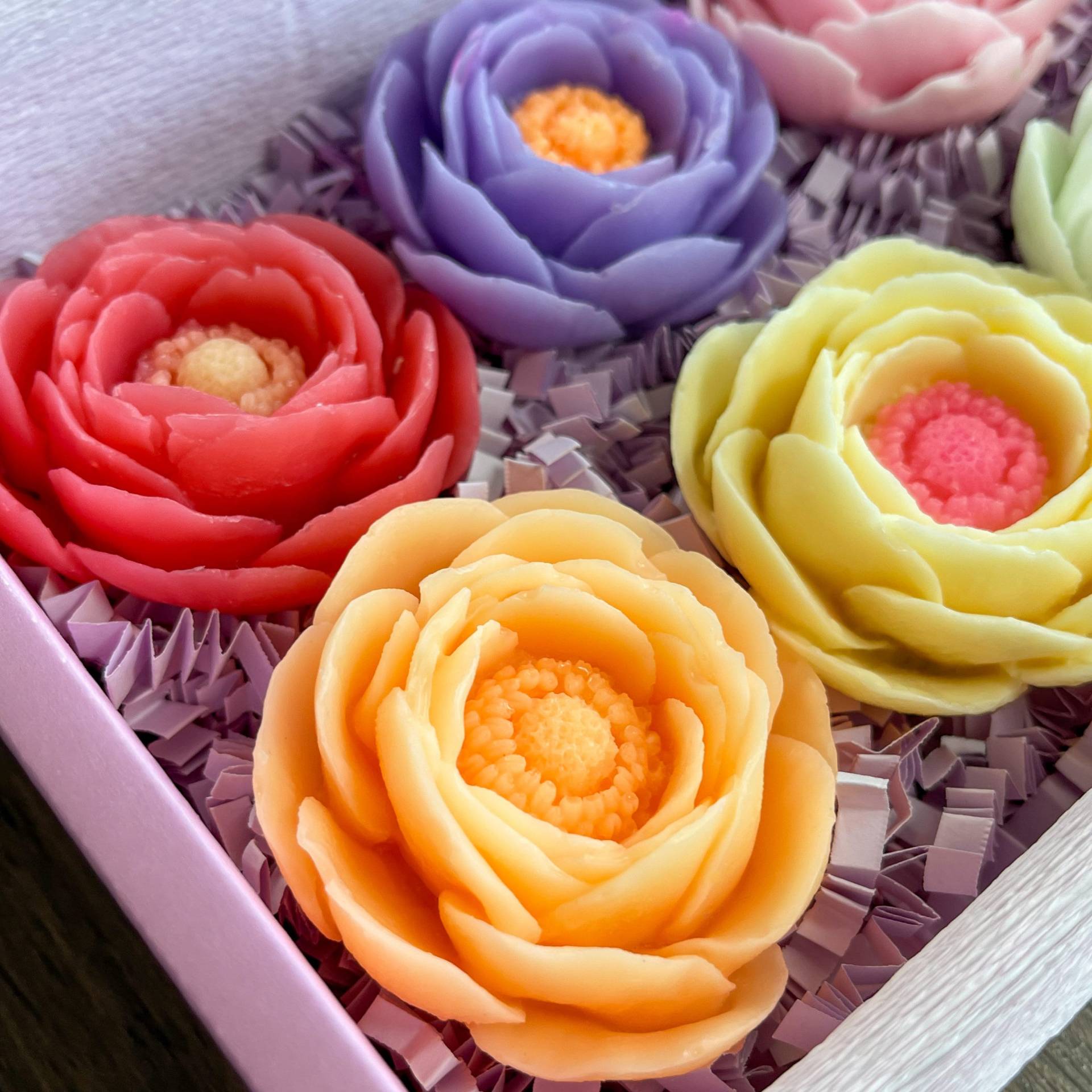 6 X Pfingstrose Seife Geschenk Box | Handgemachte Seifen von Etsy - Raqsoaps