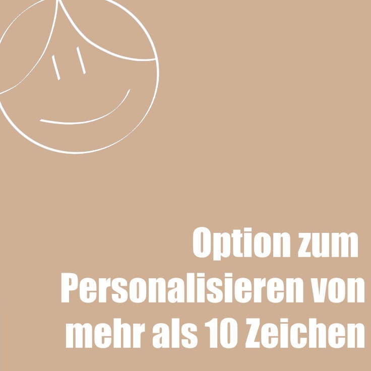 Option Zum Personalisieren Von Mehr Als 10 Zeichen von Etsy - RatzFratzHandmade