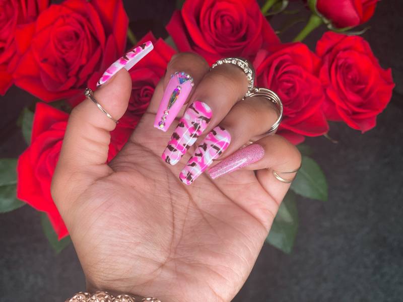 Camo Press On Nails | Pink Glam von Etsy - RawTrendzBoutique