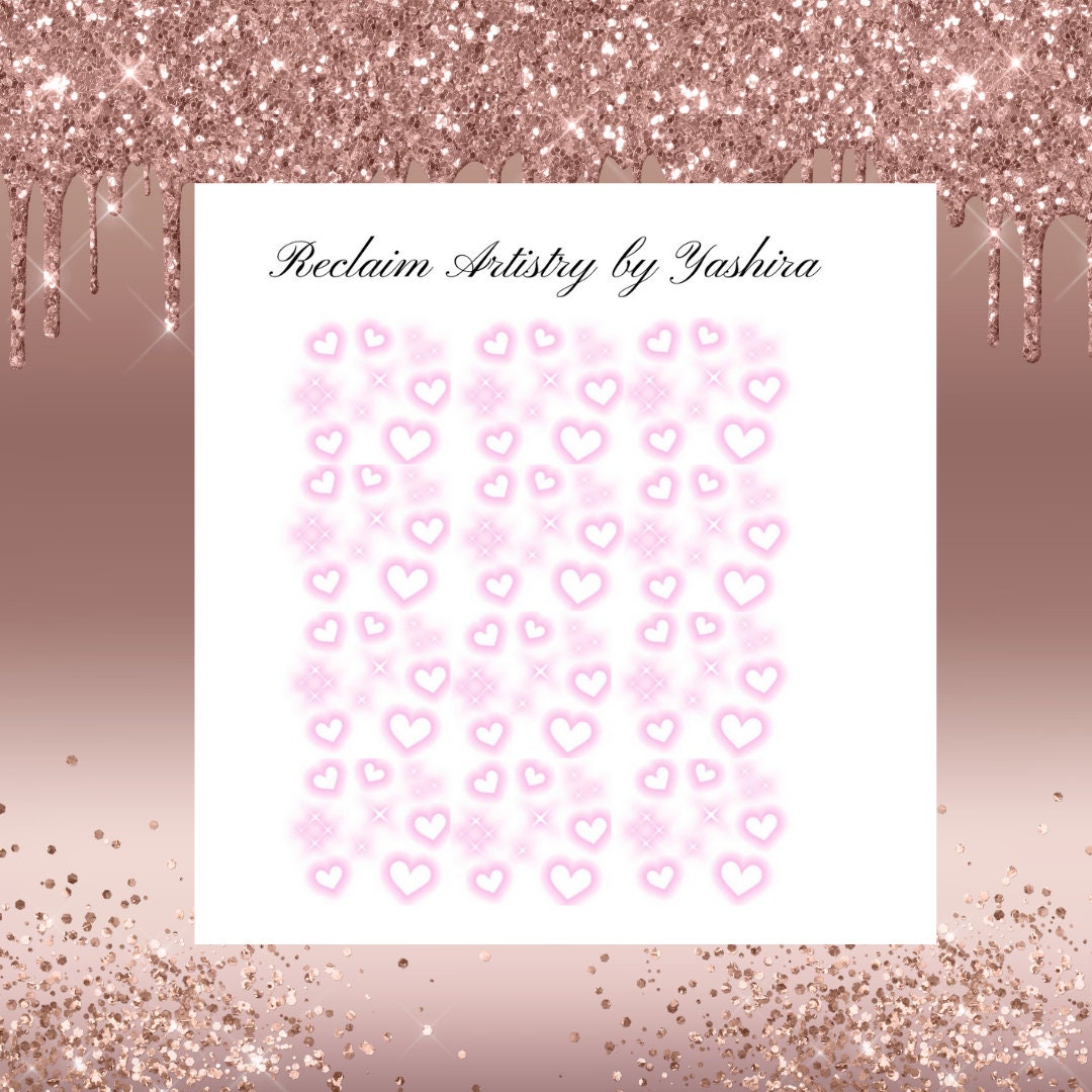 Airbrush-Effekt Pink Heart | Nagel Sticker Nailart von Etsy - ReclaimArtistryShop