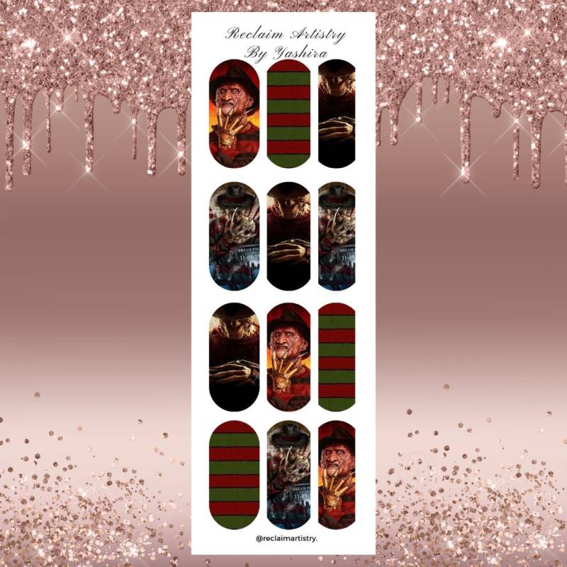 Freddy Krueger Nagel Aufkleber | Nailart von Etsy - ReclaimArtistryShop