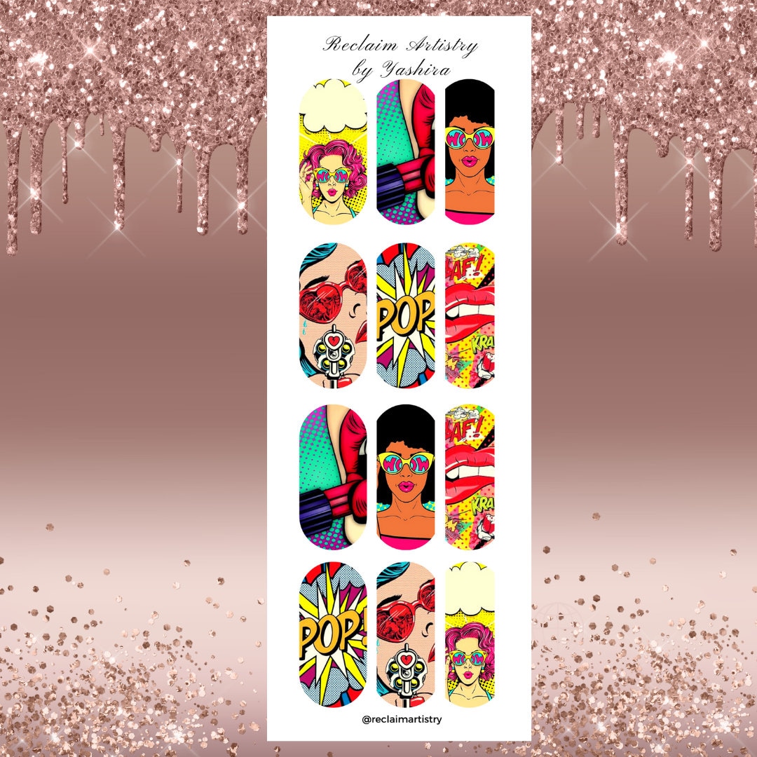 Pop Art Nail | Nagel Wasser Decals Nailart Nagelsticker Nägel von Etsy - ReclaimArtistryShop