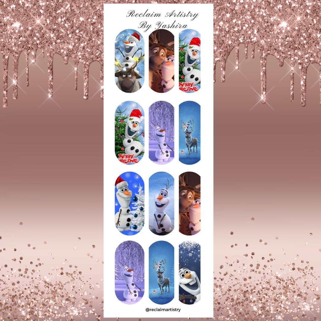 Weihnachts Olaf Nagel Aufkleber |Detaillierte Nailart | Nagelsticker Versorgung von Etsy - ReclaimArtistryShop