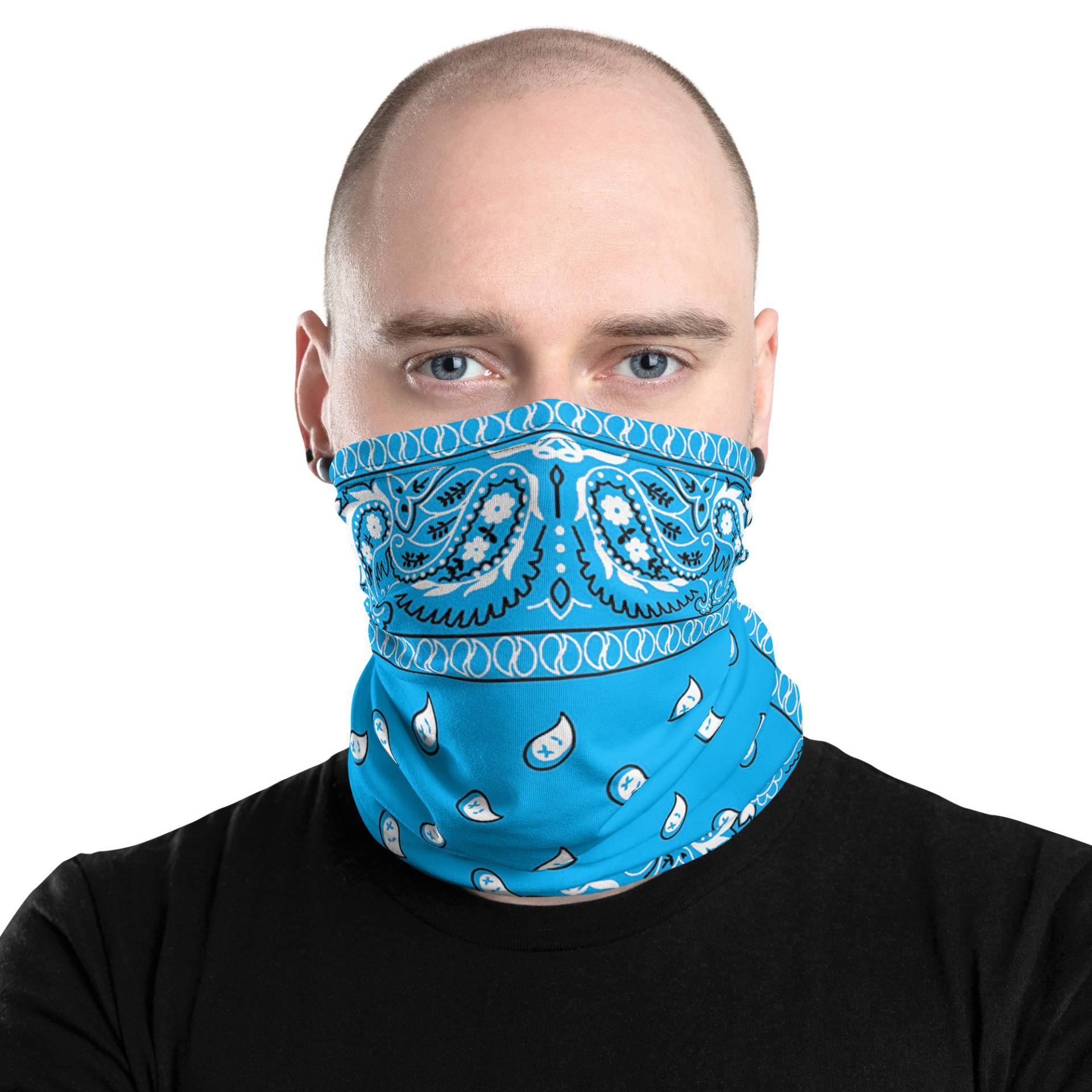 Himmelblauer Paisley-Schlauchschal - Gesichtsmaske, Die Bärte Bedeckt von Etsy - RenegadeStitchCo