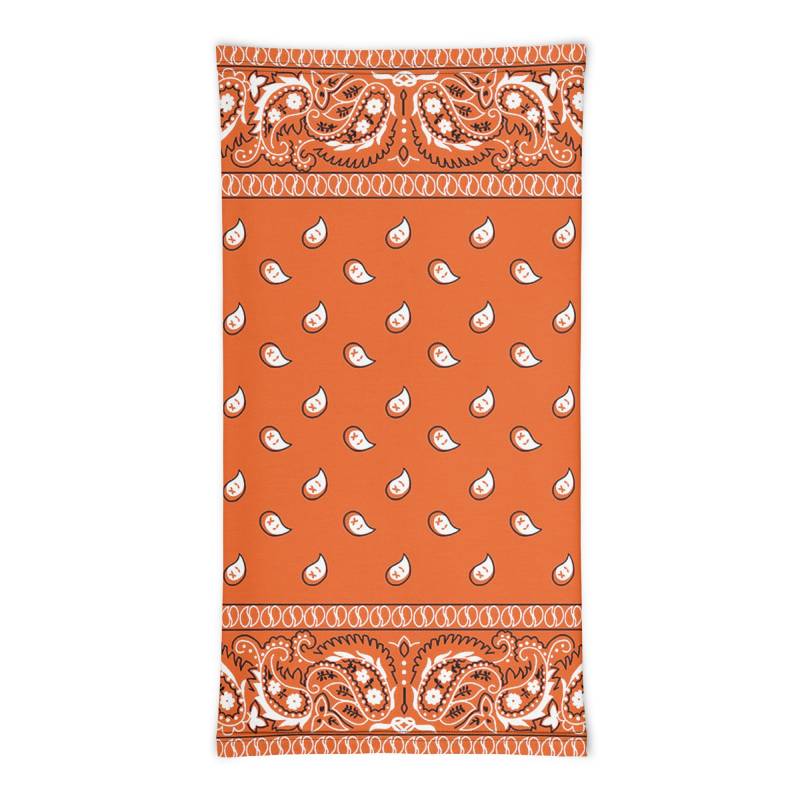 Orange Paisley Schlauchschal - Cowboy Style Gesichtsbedeckung von Etsy - RenegadeStitchCo