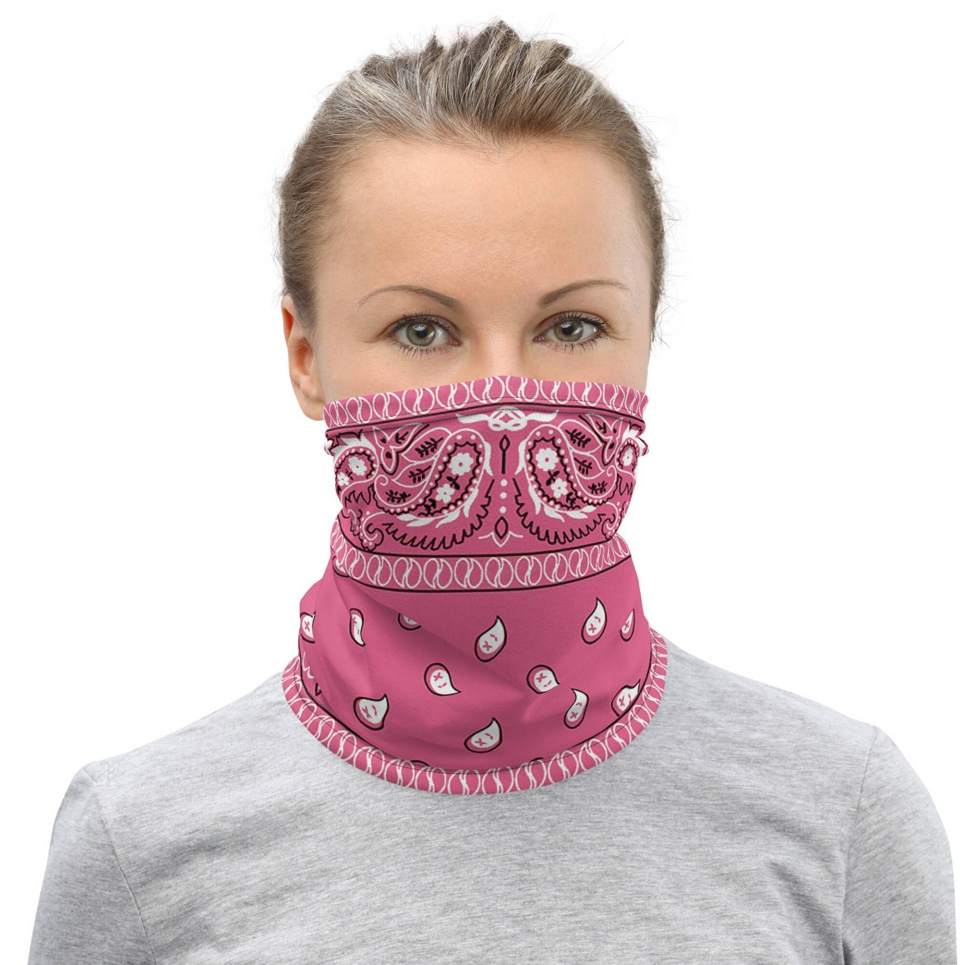 Rosa Paisley Schlauchschal Gesichtsbedeckung - Bandana Style Maske von Etsy - RenegadeStitchCo