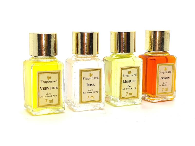 Fragonard Parfum Set With 4x7 Ml Eau De Toilette Splash Verveine Rose Muguet Jasmin True Vintage von Etsy - Residenzler