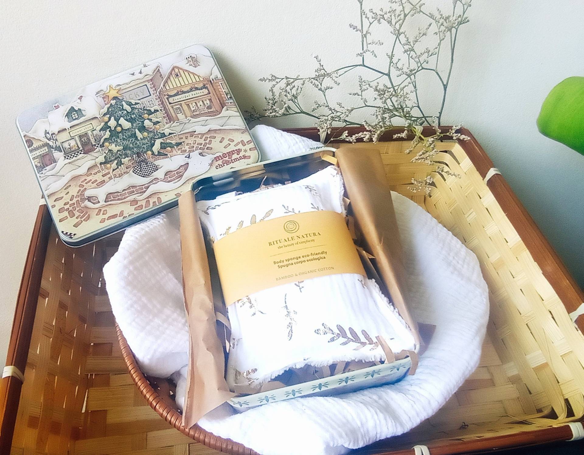 Umweltfreundliche Geschenkbox, Natürlicher Körperschwamm Handgefertigt Mit Bio-Baumwolle Und Bambus, Eco Geschenk Shower Unponge von Etsy - RitualeNatura