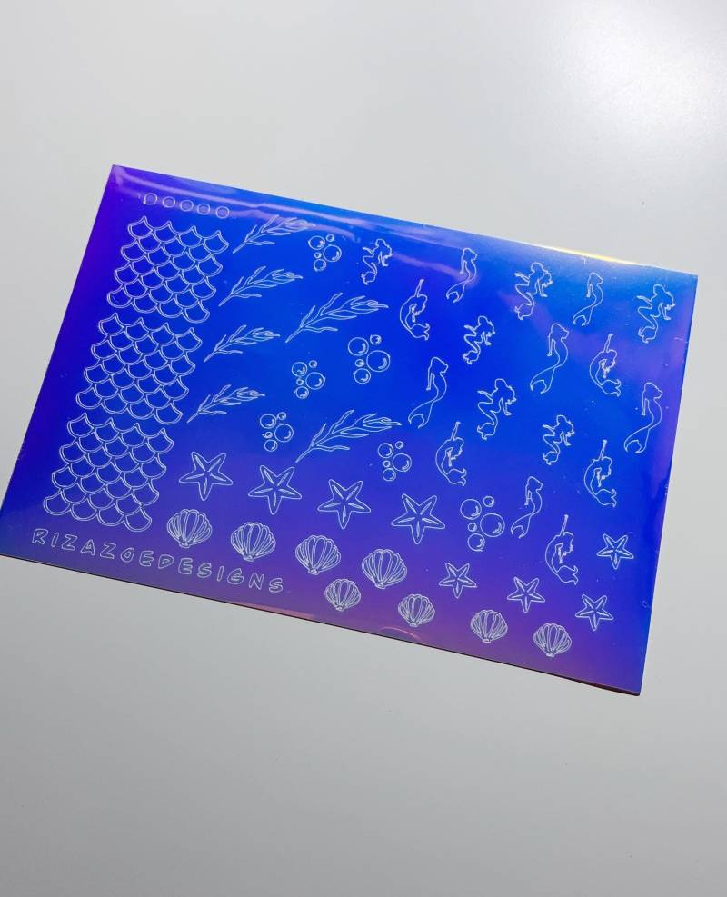 Meerjungfrauen| Meerjungfrau Nagel Aufkleber, Ocean Nail Art, Holographic Stickers, Opal Supplies von Etsy - RizaZoeDesigns