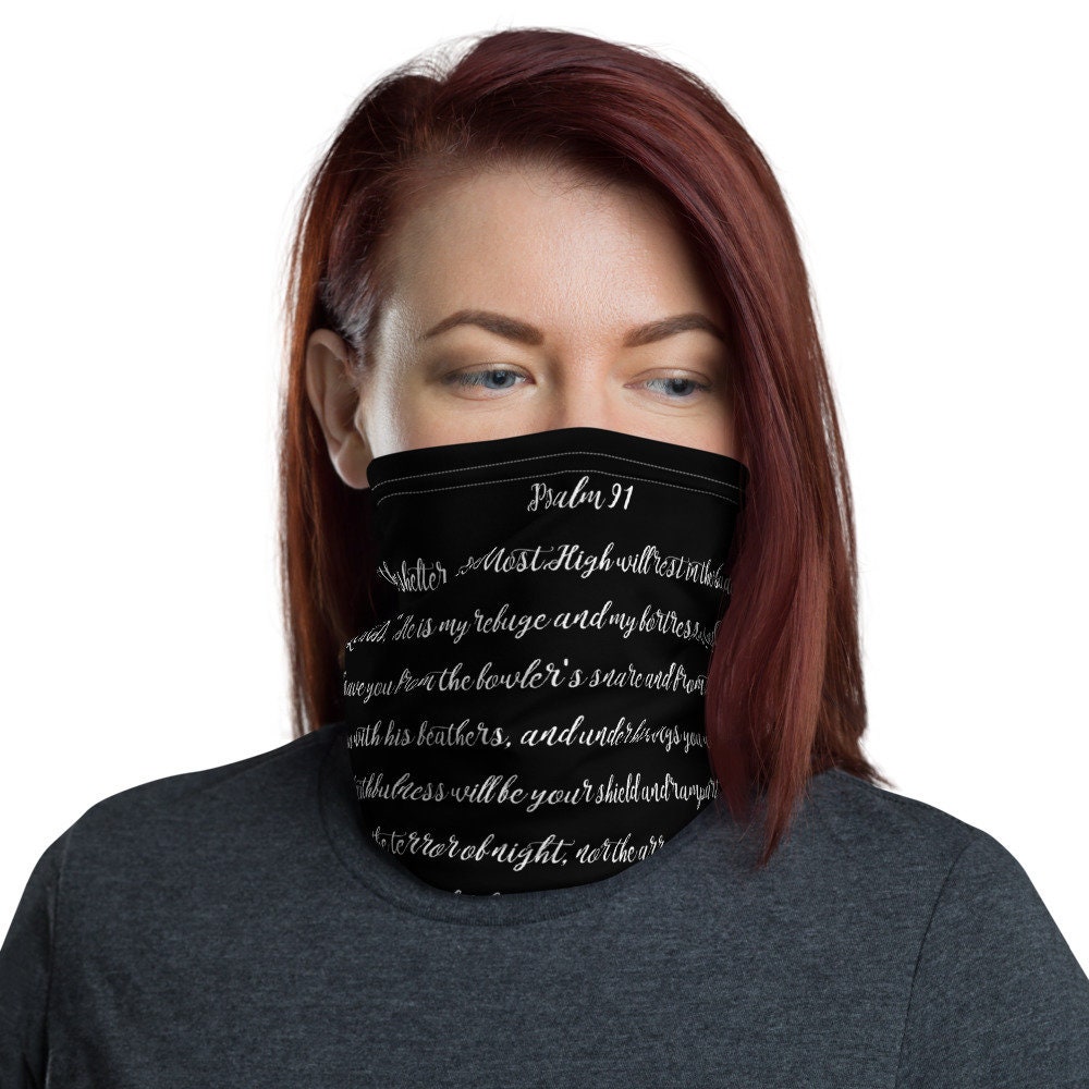 Gesichtsmaske/Psalm 91 Neck Gaiter Gesichtsbedeckung Bibel Vers Christliche Christian Gesichtsschutz von Etsy - RobertMiltonLLC