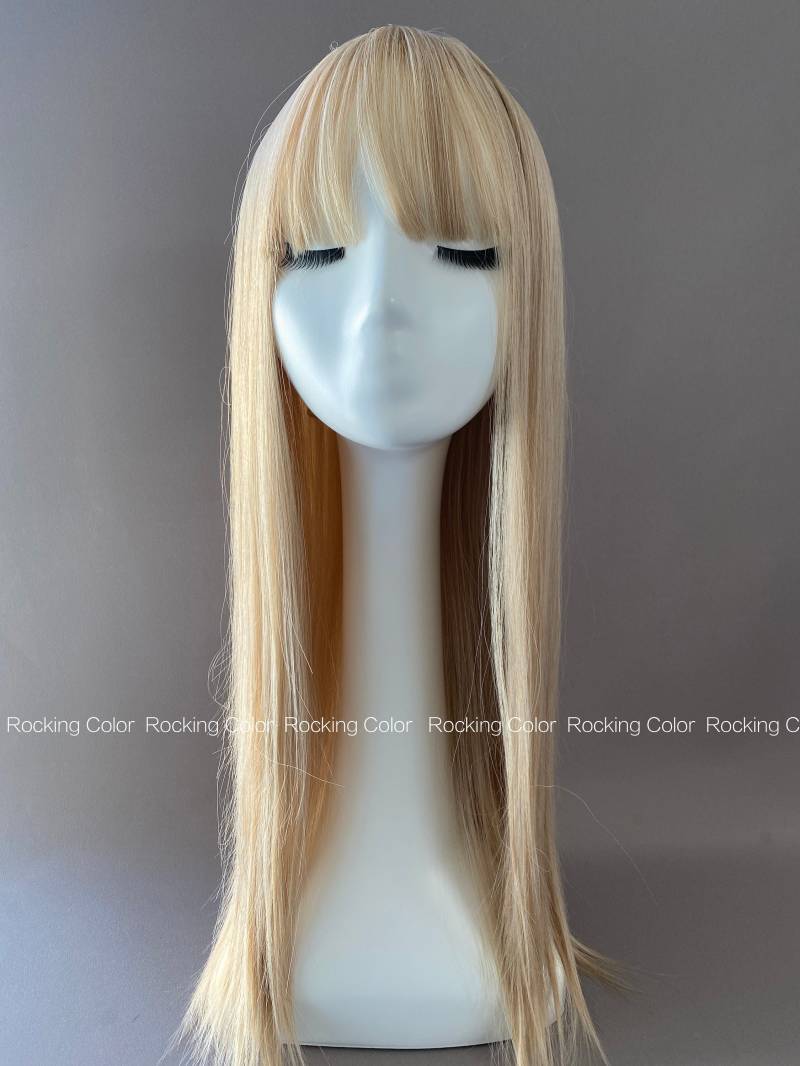 Blonde Lange Gerade Perücke Mit Ponys.24-Zoll Blonde Fransen-Perücke. Gratis Perückenkappe von Etsy - RockingColour