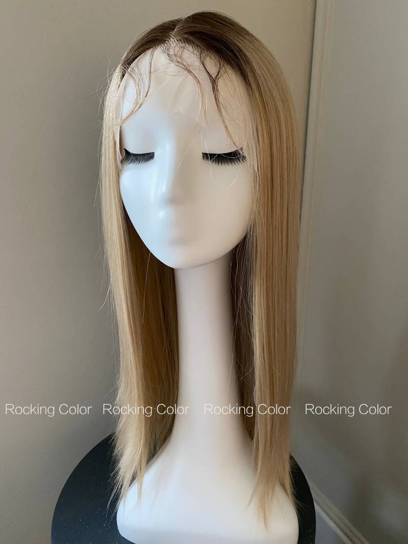 Blonde Spitze Vorne Ombre Gerade Perücke/24-Zoll Braune Wurzel Blonde Perücke. Gratis Perückenkappe von Etsy - RockingColour