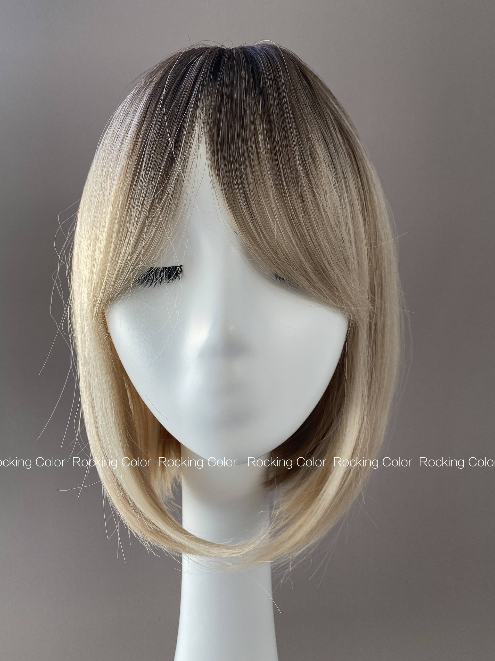 Braun Wurzel Blonde Ombre Bob Perücke, 10 Zoll Kurze Wigs.free Perückenkappe von Etsy - RockingColour