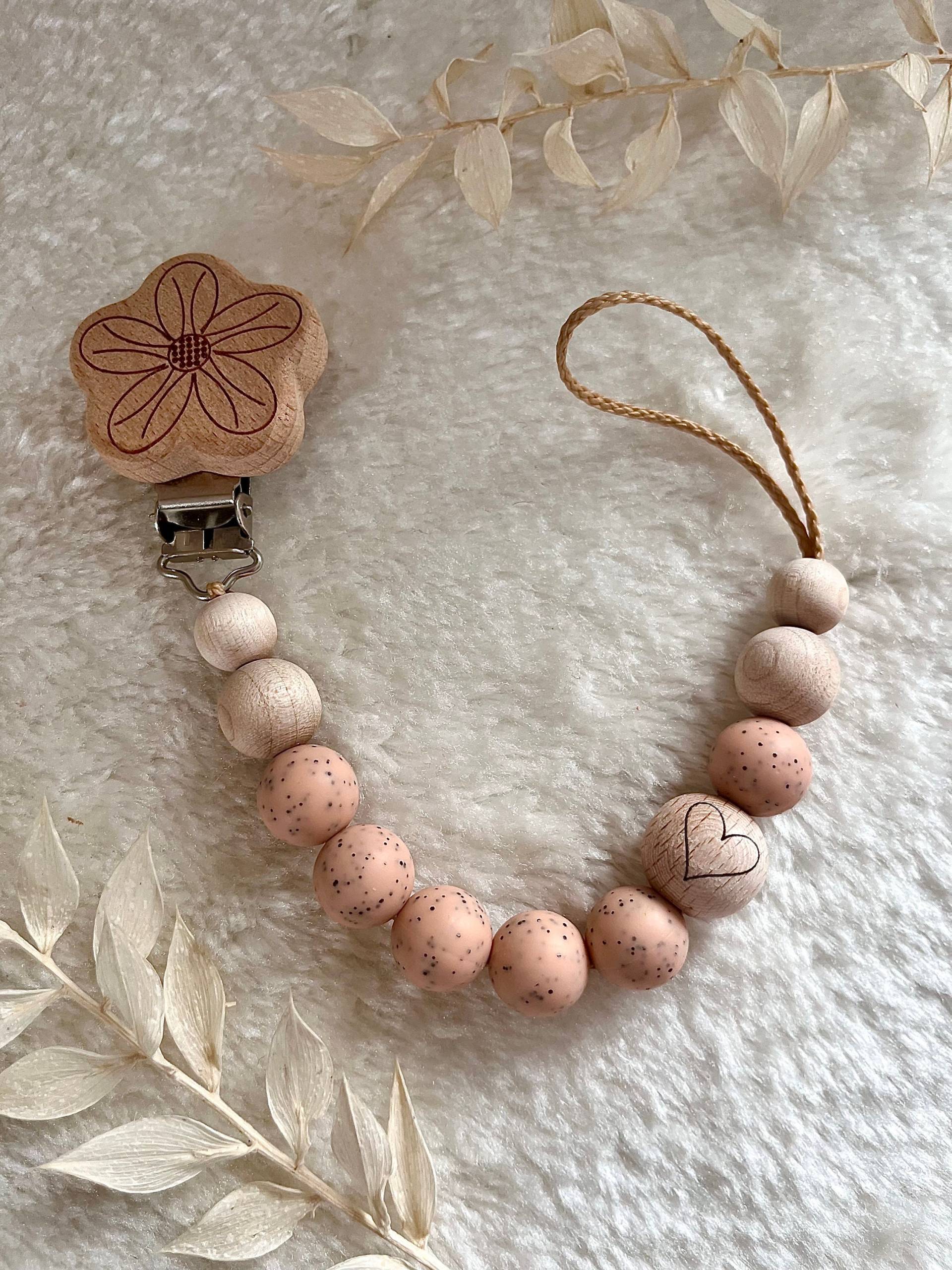 Schnullerkette| Schnullerkette Mädchen|Schnullerkette Junge| Rosa| Apricot| Silikon von Etsy - RosaRotDE