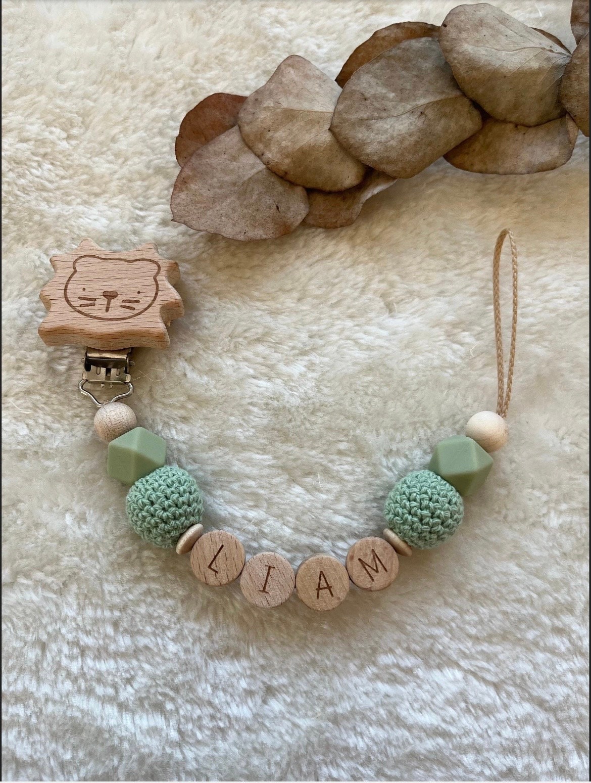 Schnullerkette|Schnullerkette Mit Name|Schnullerkette Junge|Schnullerkette Personalisiert Grün| Nuggikette Mint von Etsy - RosaRotDE