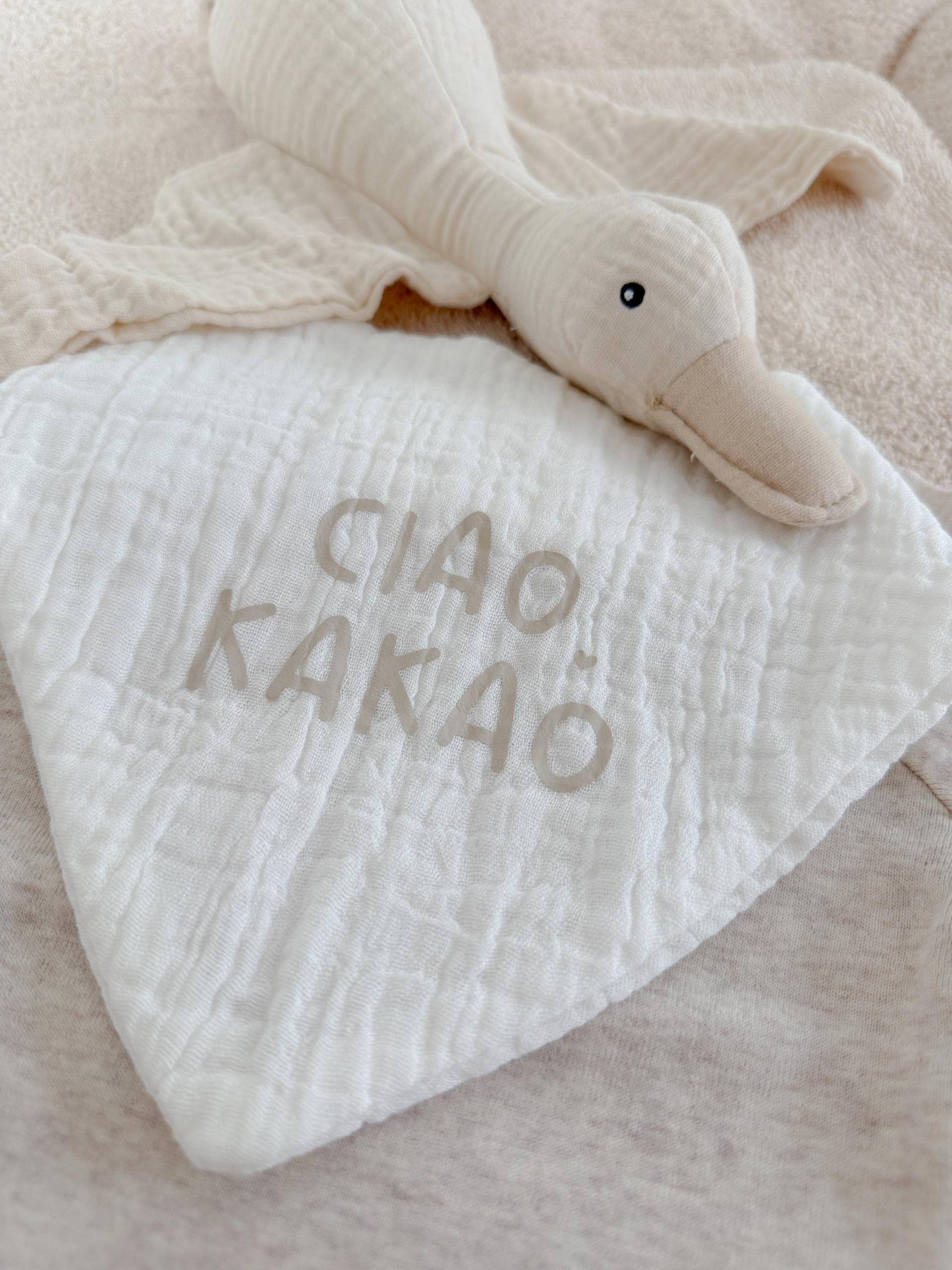 Lätzchen Ciao Kakao Musselin 100 % Baumwolle | Spucktuch Latz Lätzchen Ciao Kakao Musselin 100 % Baumwolle | Spucktuch Latz von Etsy - Rosaluno