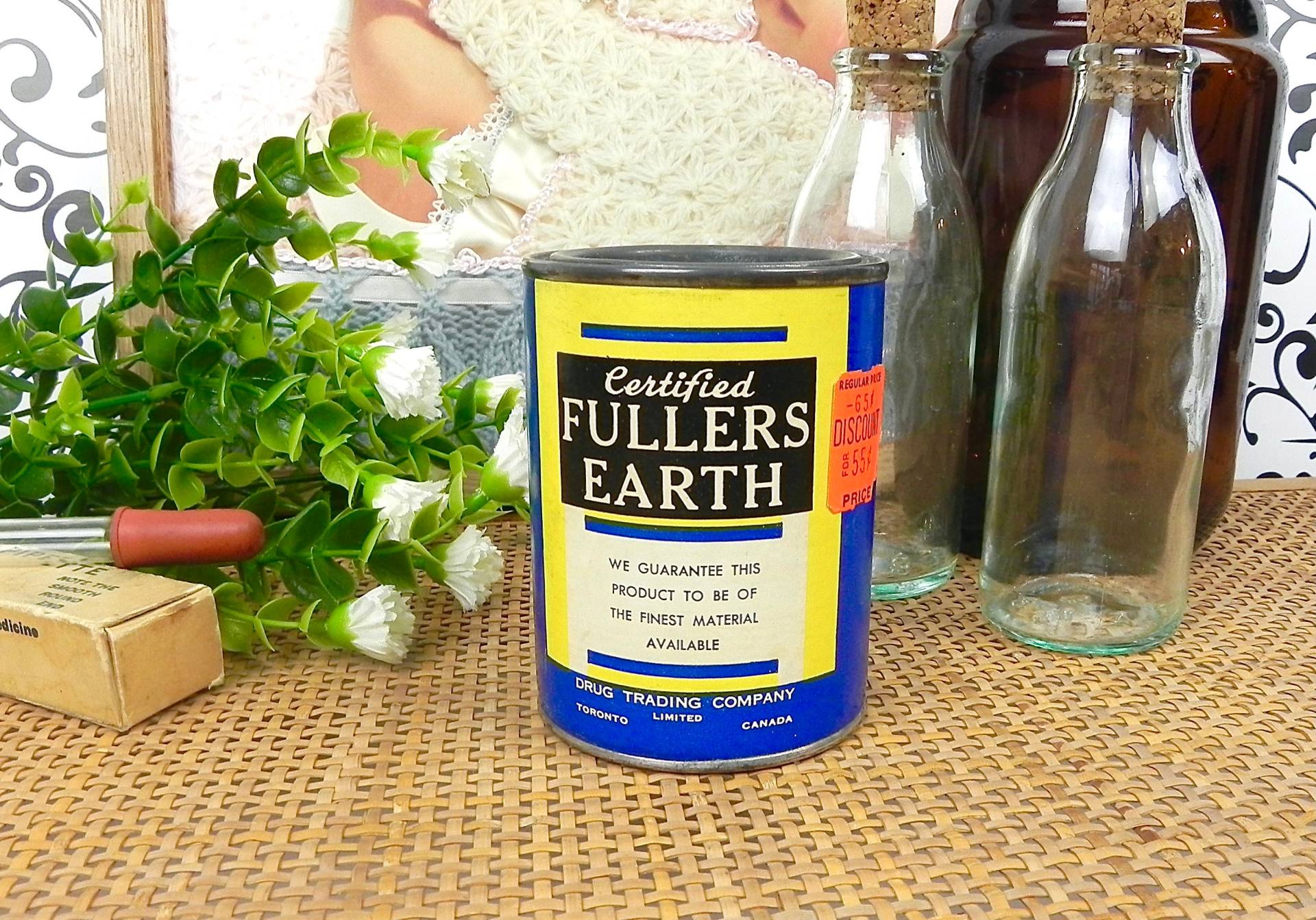 Vintage Fullers Earth Pulver | Antik Baby Puder Zertifizierte Apothekenartikel von Etsy - RoseWellsVintage