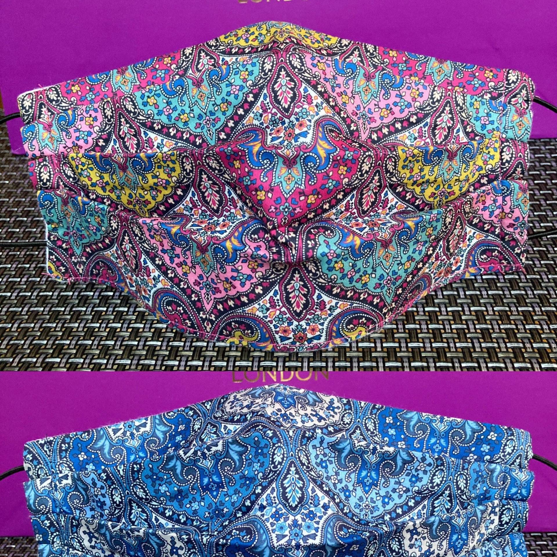 Liberty 100 % Baumwolle Gesichtsmaske Verstellbar Paisley Spitalfields Unikat & Seltenes Muster Unisex von Etsy - SW5atelier