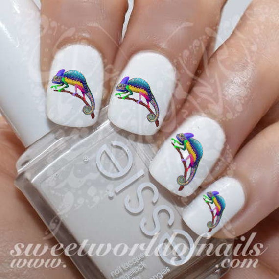 Chamäleon Nail Art Wasserabziehbild von Etsy - SWNails