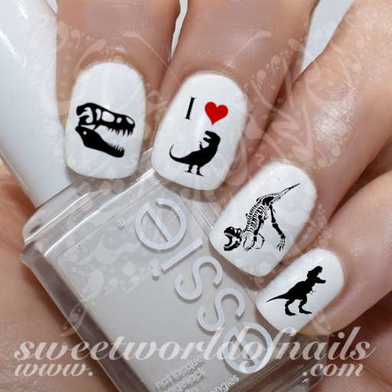 Dinosaurier Nail Art Nagel Wasserabziehbild von Etsy - SWNails