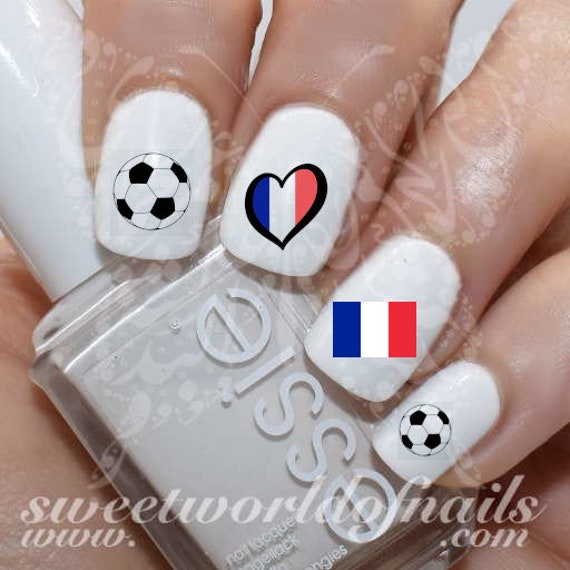 Frankreich Wm Euro Cup 2018 Nailart Fußball Sticker Wasser von Etsy - SWNails