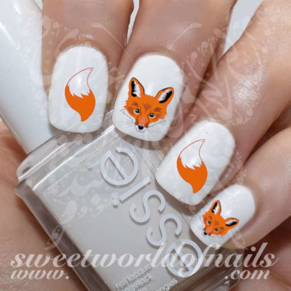 Fuchs Nail Art Tail Nagel Wasserabziehbild von Etsy - SWNails