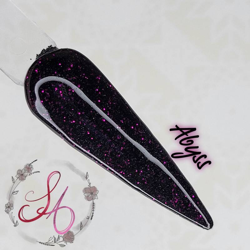 Abgrund Schwarz Pink Glitzer Dip Pulver von Etsy - SandADipPowders