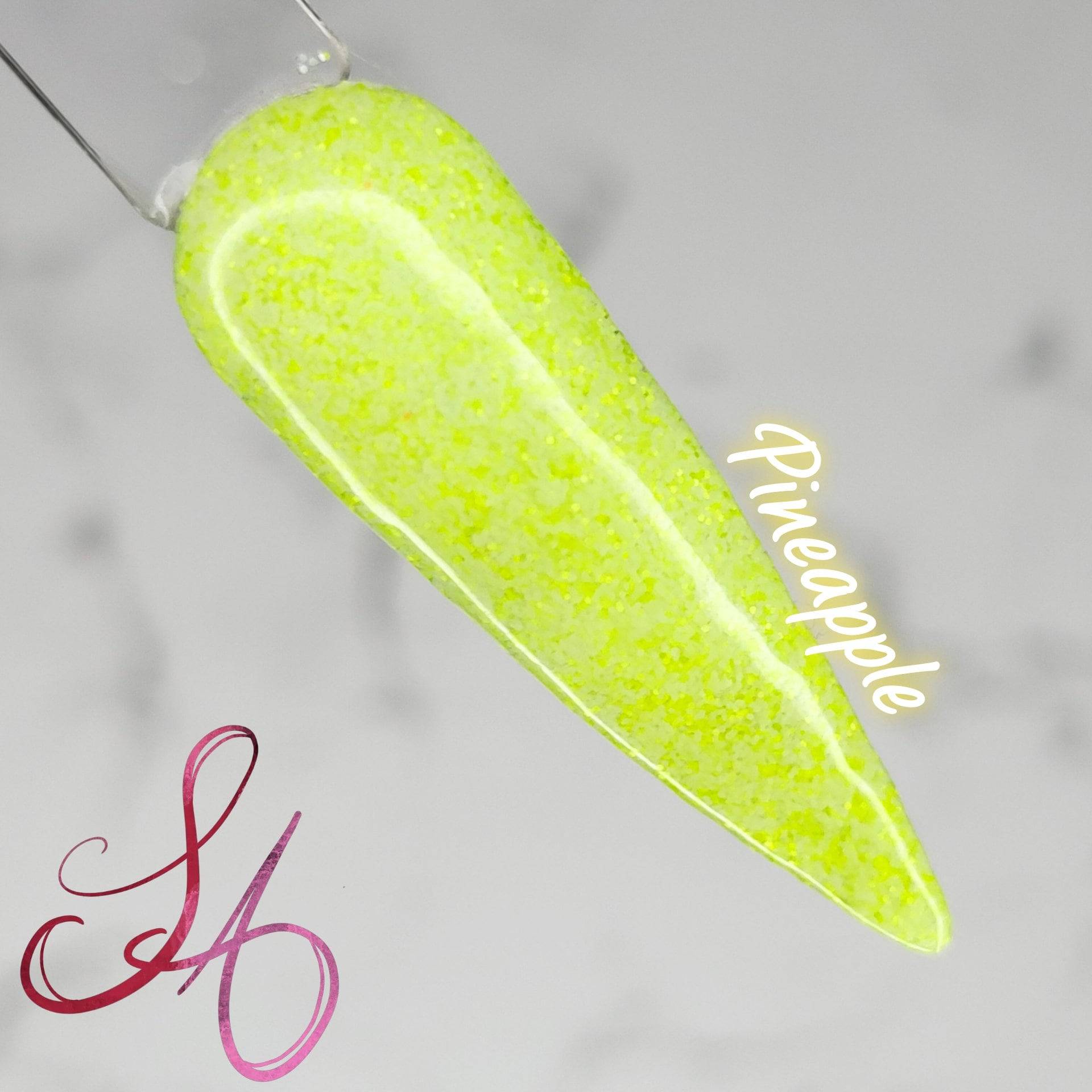 Ananas Dip Powder Matt Neon Gelb von Etsy - SandADipPowders