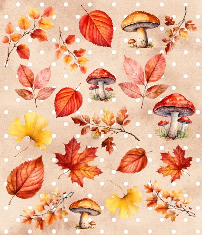 Decal Herbst Nagel Designs, Herbstlaub, Ahornblatt, Eichenblatt, Birkenblatt, Sticker Pilze, Natur, Wald von Etsy - NailbedarfBerlin