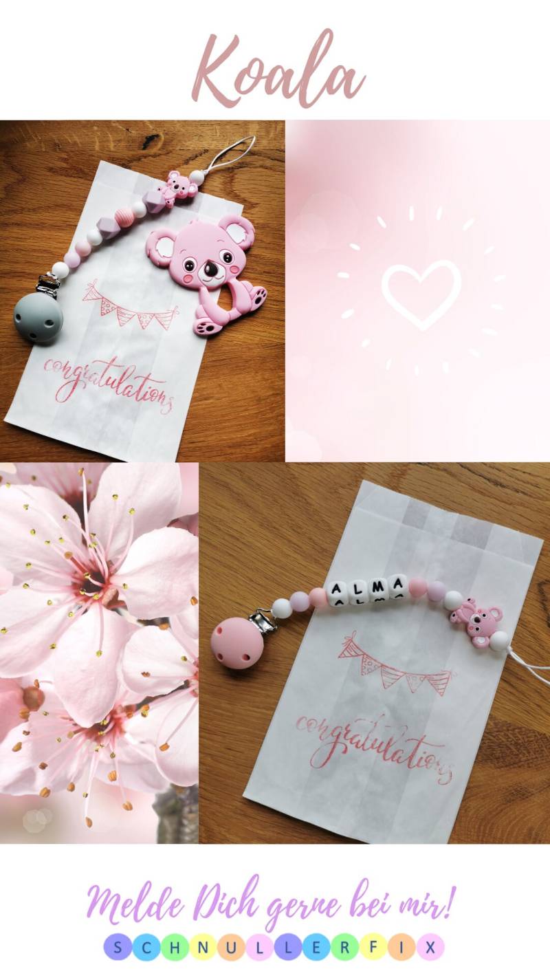 Schnullerkette Personalisiert Mit Namen - Koala von Etsy - Schnullerfix