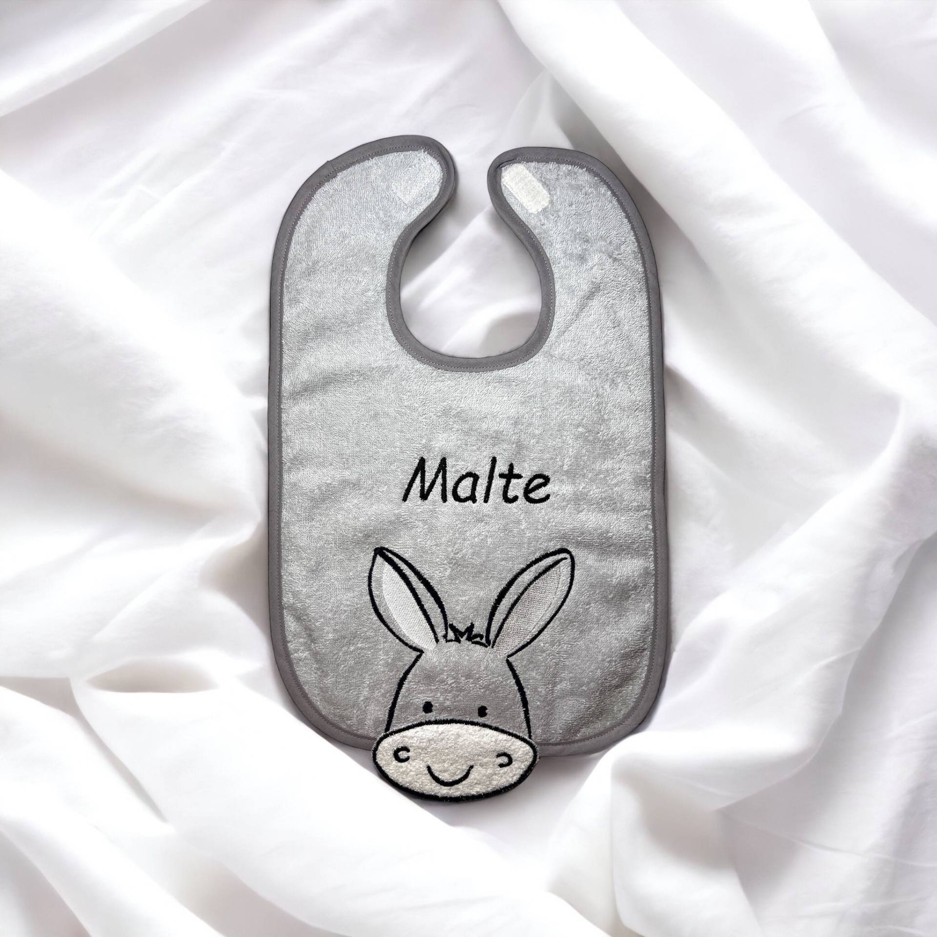 Lätzchen Mit Name, Esel, Grau Oder Beige Babylatz von Etsy - Schnullergeschenke