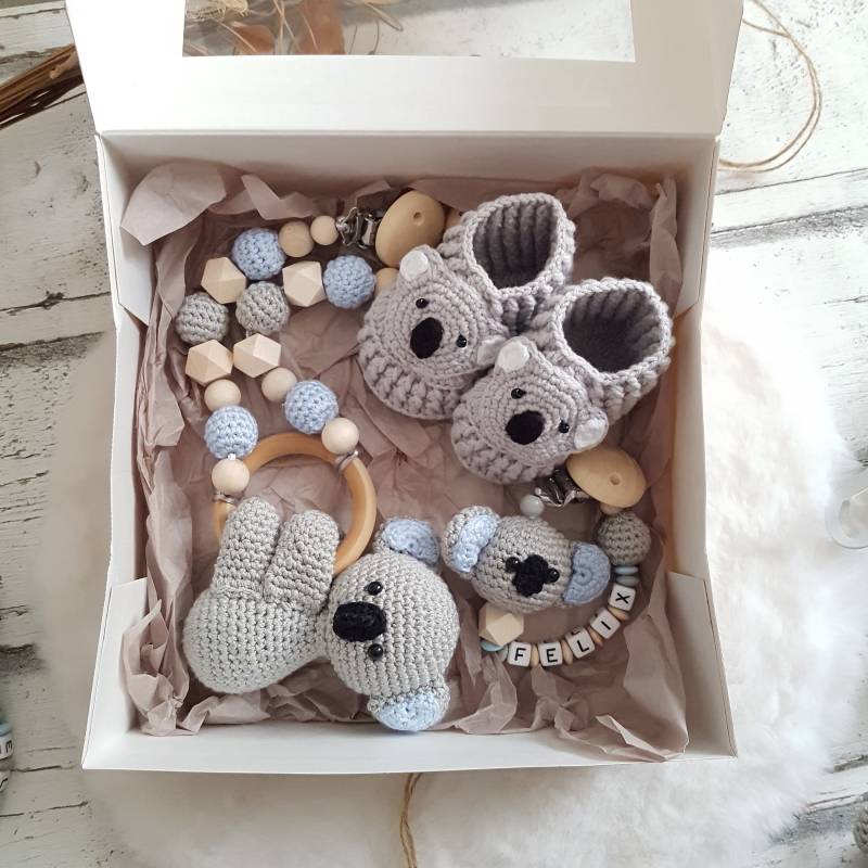 Babygeschenk Zur Geburt Koalabär, Kinderwagenkette, Schnullerkette Mit Namen von Etsy - SchnullerkettenHaSi