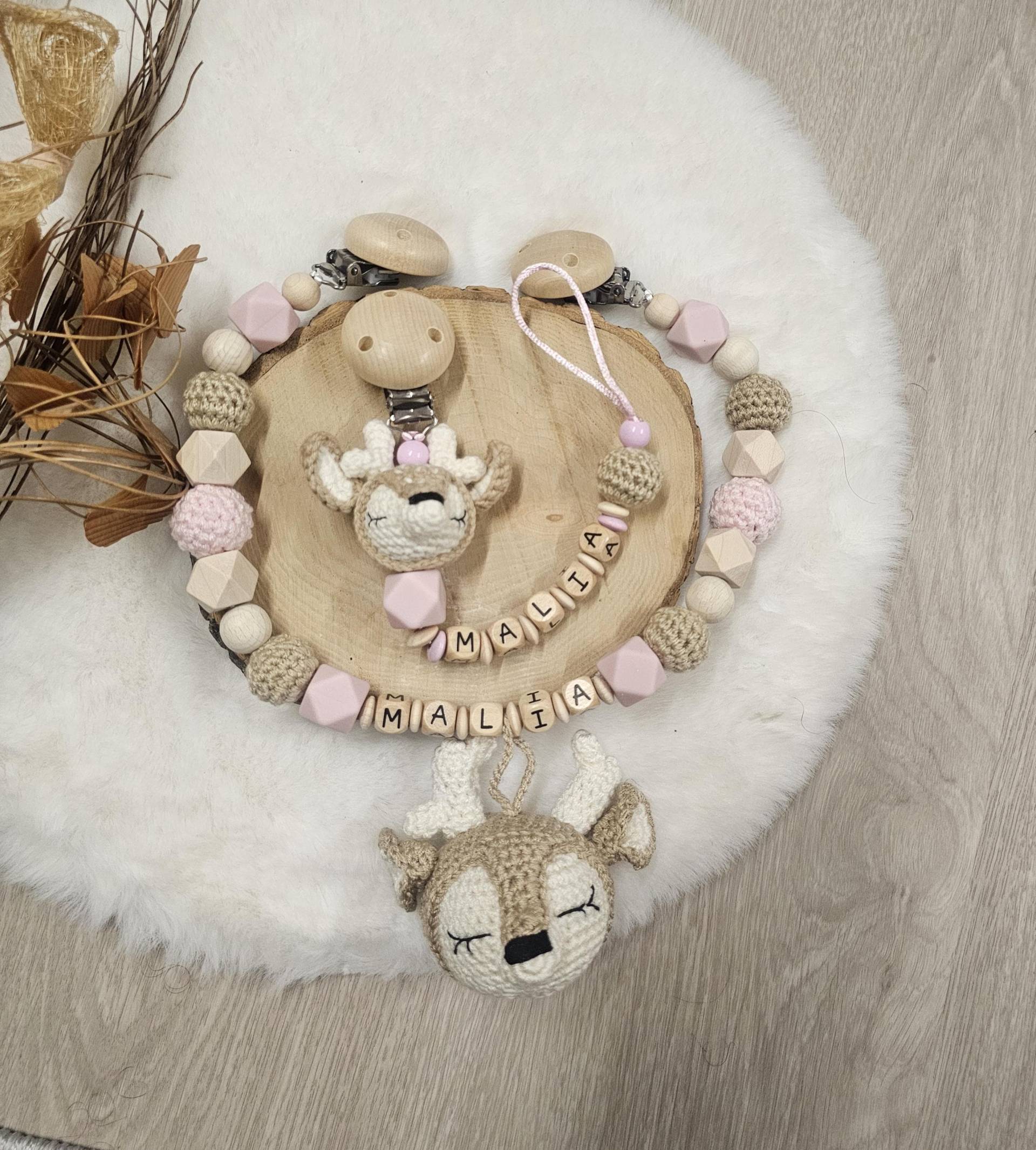 Rehkitz Kinderwagenkette, Schnullerkette Mit Namen, Babygeschenke Rehkitz Kinderwagenkette, Schnullerkette Mit Namen, Babygeschenke von Etsy - SchnullerkettenHaSi