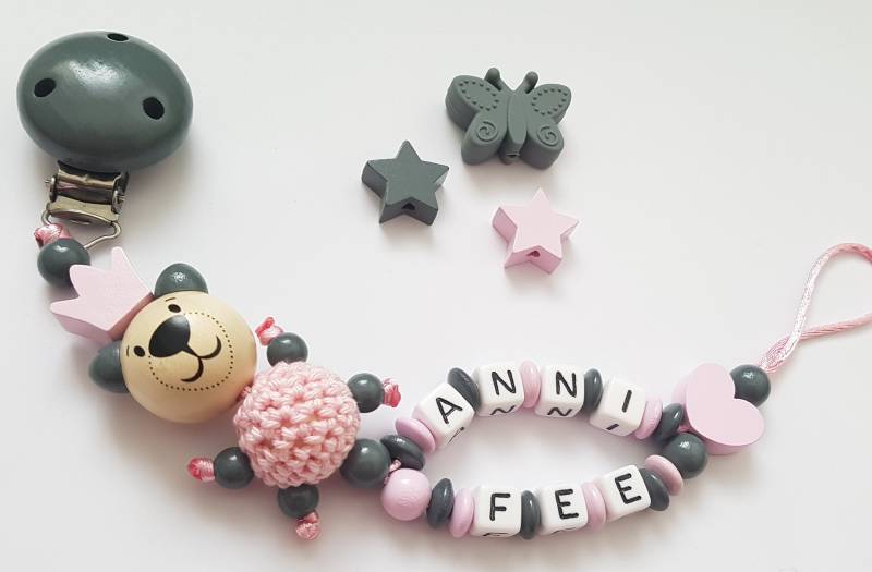 Schnullerkette Mit Doppelnamen, Personalisierte Geschenke, Babygeschenke von Etsy - SchnullerkettenHaSi