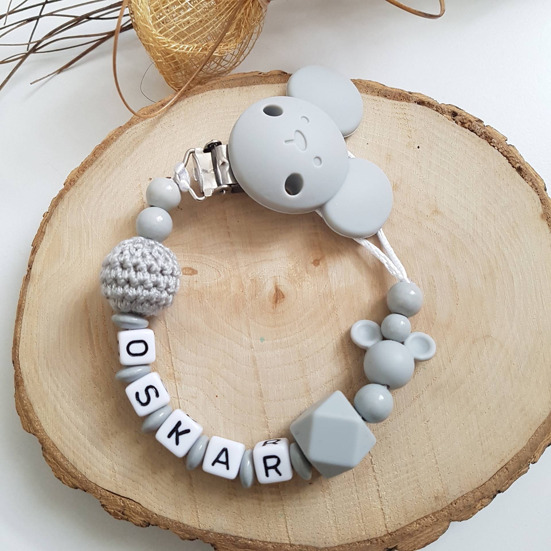 Schnullerkette Mit Namen Micky Maus, Schnullerband, Nuckelkette von Etsy - SchnullerkettenHaSi