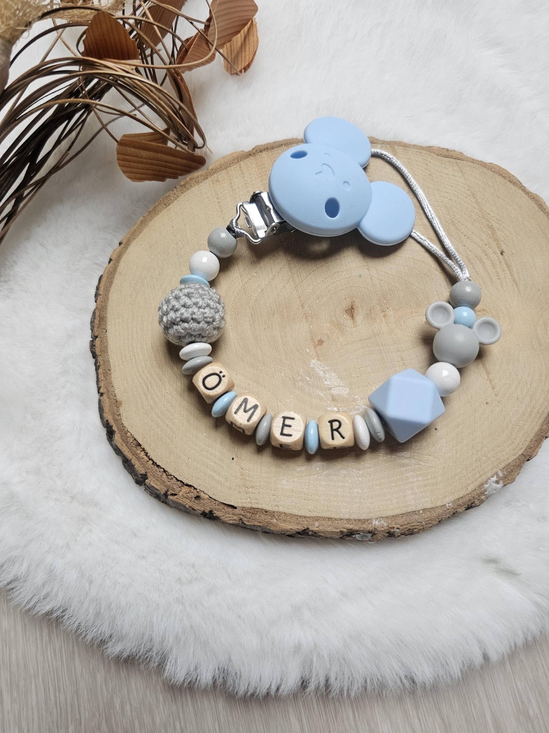 Schnullerkette Mit Namen Micky Maus Hellblau | Schnullerband| Babygeschenke Schnullerkette Mit Namen Micky Maus Hellblau | Schnullerband| Babygeschenke von Etsy - SchnullerkettenHaSi