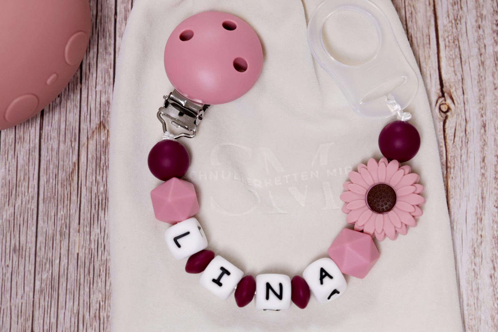 Schnullerkette Mit Namen Mädchen Schnullerkette Mit Namen Mädchen von Etsy - SchnullerkettenMira